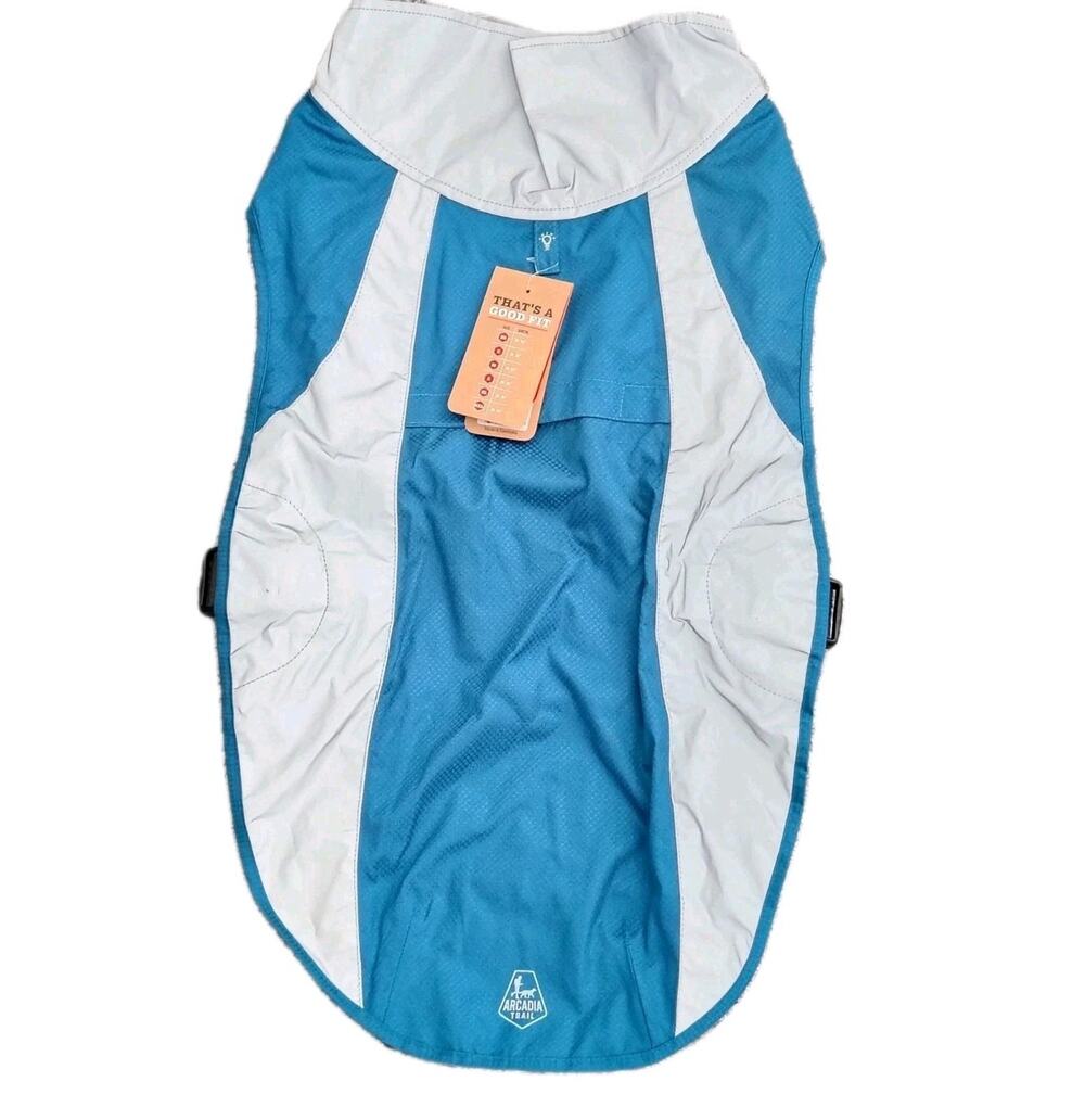 Arcadia Trail XXL Teal Reflective Raincoat Dog Jacket 38-44" NEW Waterproof
